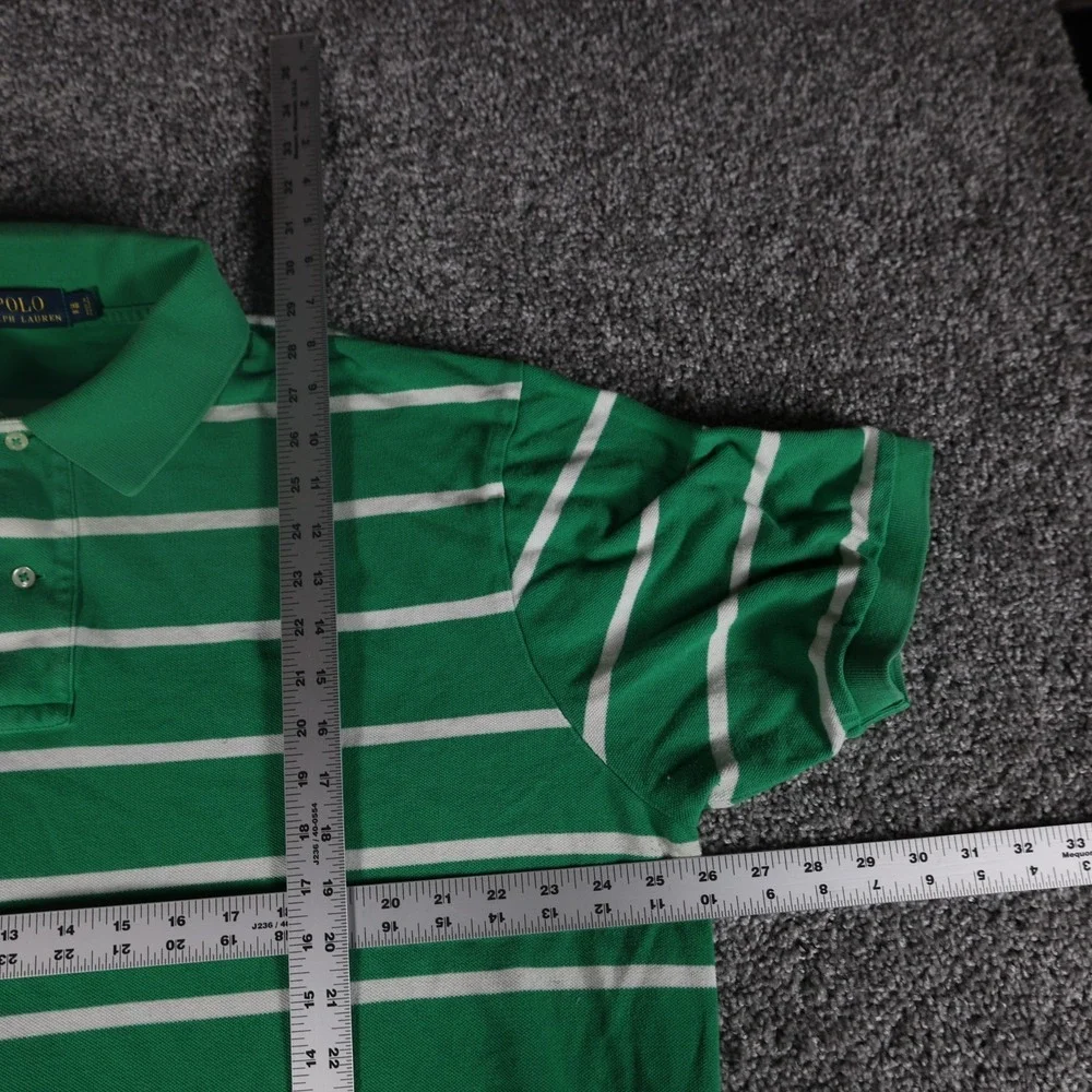 Polo Ralph Lauren Men's 2XB Big Green White Striped Polo Shirt Red Pony